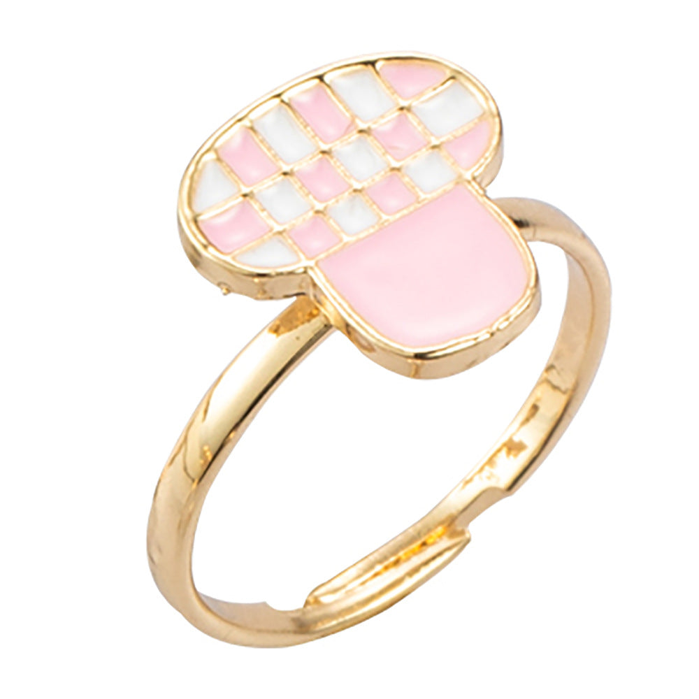 European And American New Cute Fashion Cartoon Heart-shaped Butterfly Opening Ring