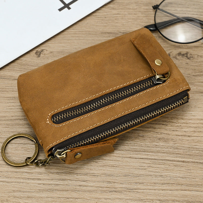 Porte-Monnaie en Cuir Crazy Horse Homme