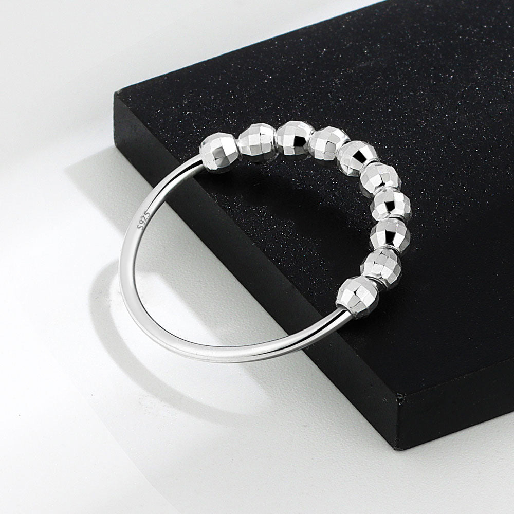 Anillo móvil con cuentas de moda para mujer