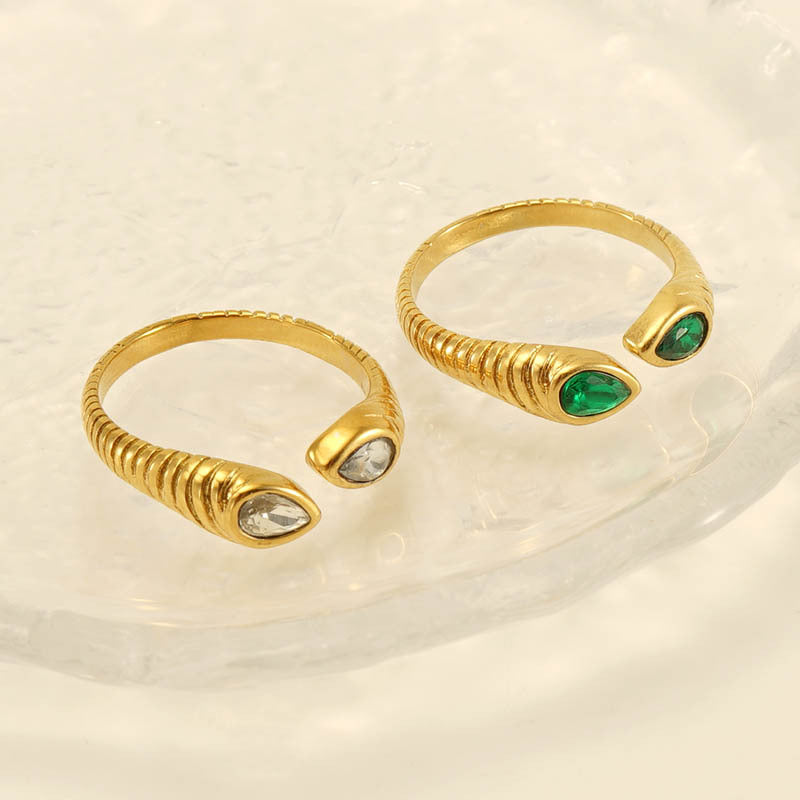 Bague en diamant en acier inoxydable pour femmes, tempérament de mode