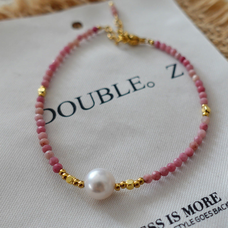 Collier de perles en pierre naturelle style français