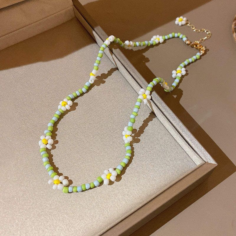 Collier de perles d'amour à coutures assorties pour femmes