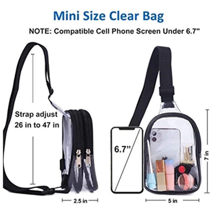 Pvc Transparent Chest Mini Travel Crossbody Waterproof Sports Bag