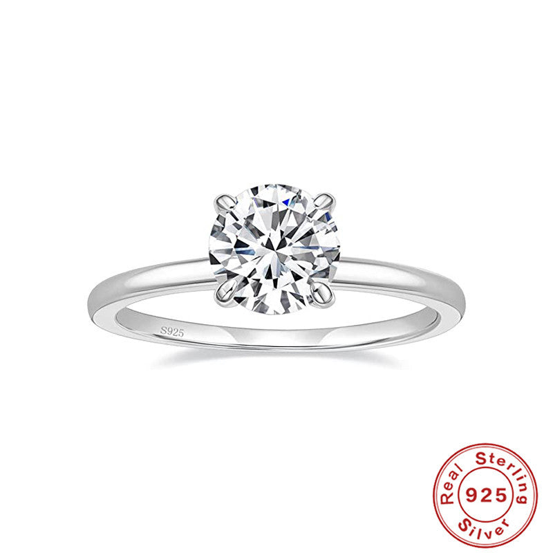 Anillo de plata esterlina con joyería de viento frío claro de lujo y textura