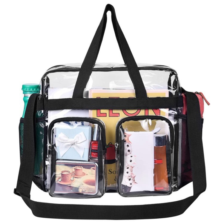 Outdoor Portable Multiple External Pockets PVC Transparent Handbag