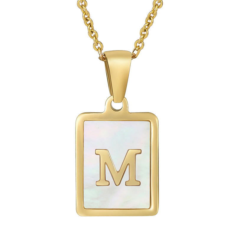 Women's Fashionable Stainless Steel Shell Letter Necklace