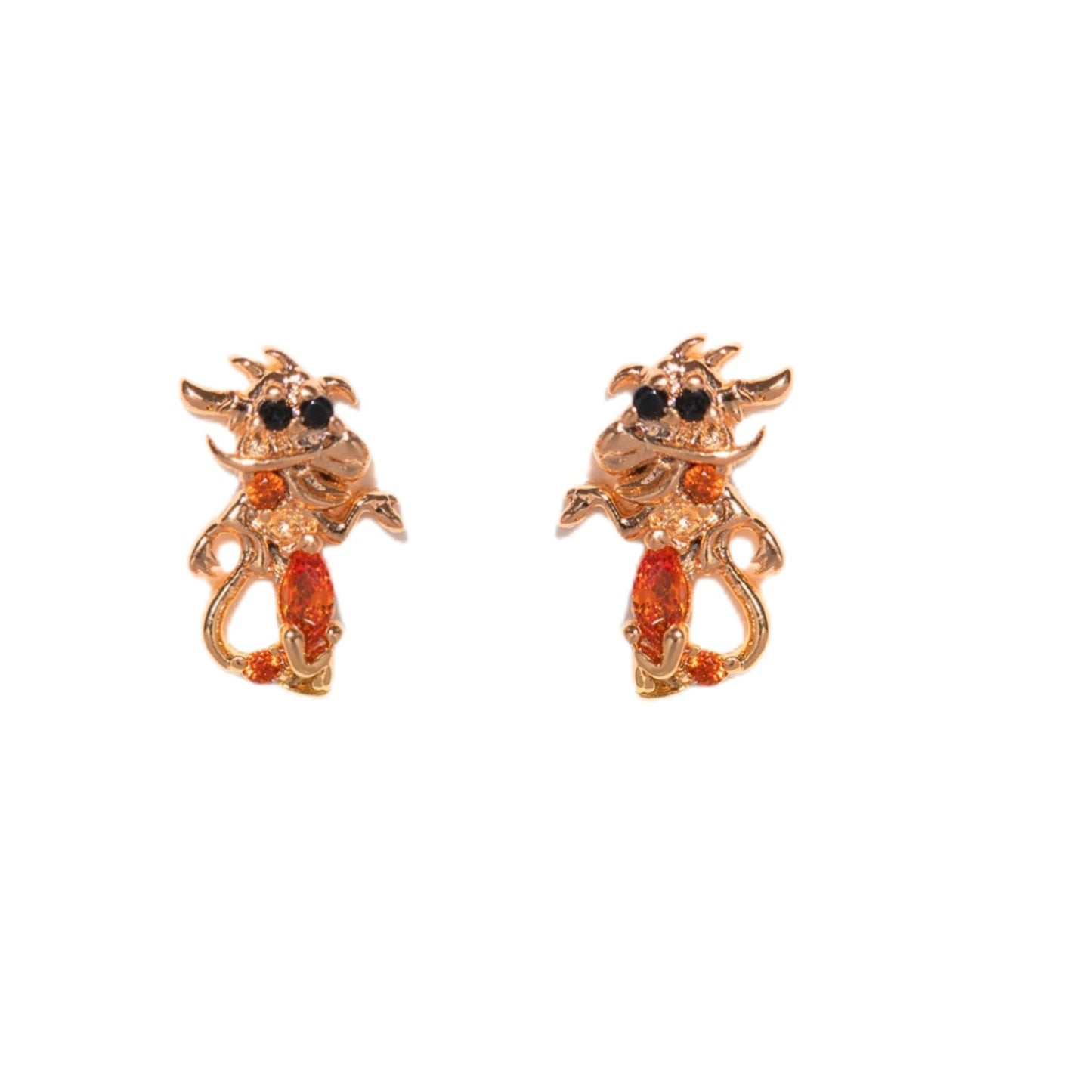 Creative Cartoon Character Micro-inlaid Color Zircon Animal Stud Earrings