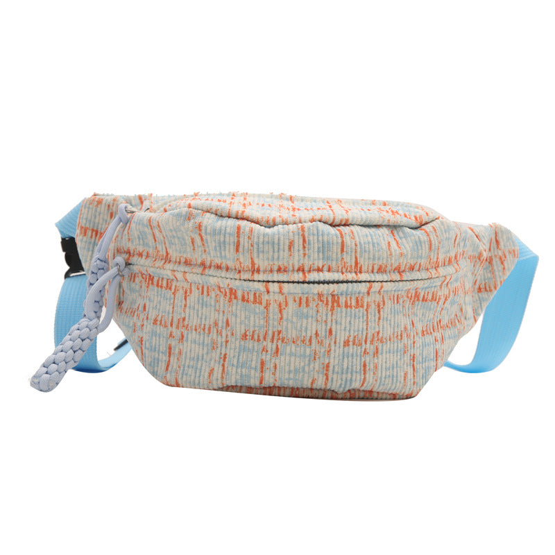 Plaid Contrast Color Women's Waist Bag Fashion