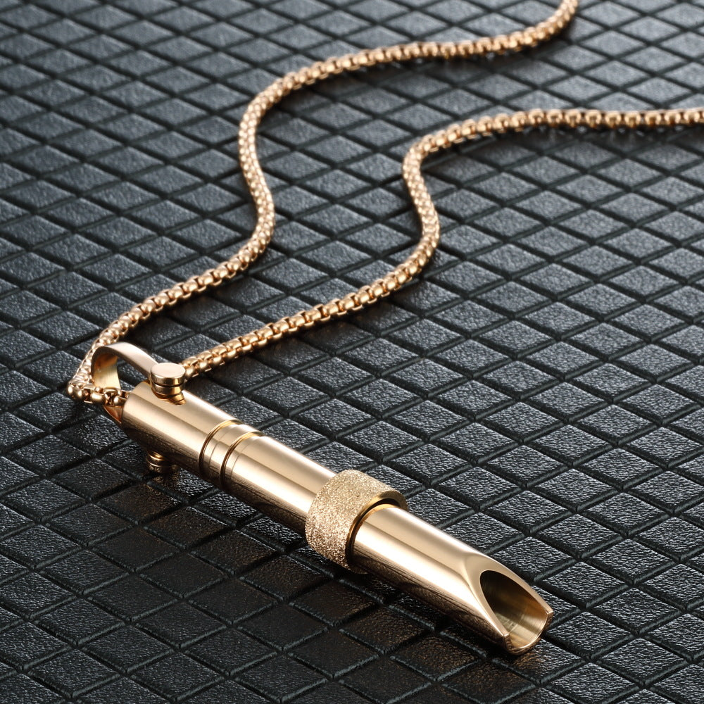 Collar de respiración de acero inoxidable para parejas, colgante para aliviar la ansiedad, estrés, ataque de pánico, meditación