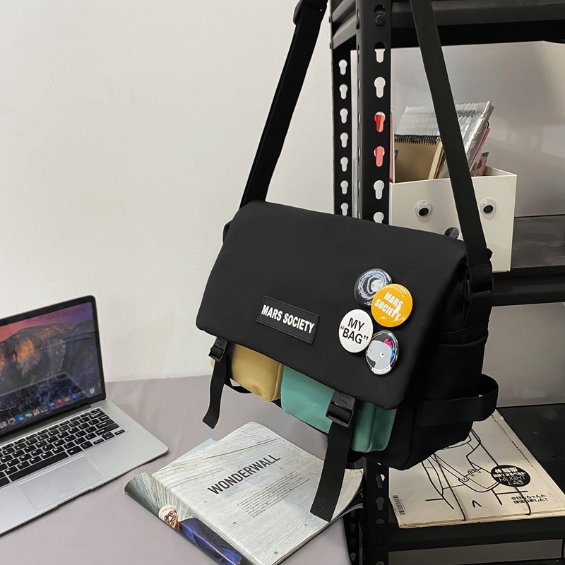 Outillage Style coréen contraste couleur étudiant sac à bandoulière style japonais rétro couleur correspondant