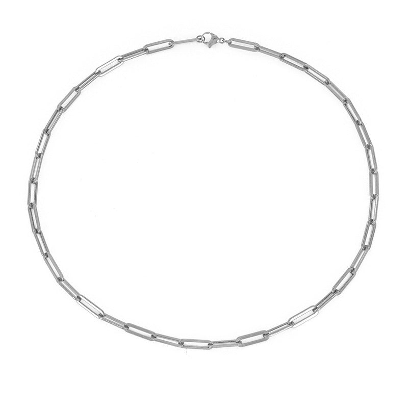 Collar chapado en oro con cruz minimalista de acero inoxidable para mujer