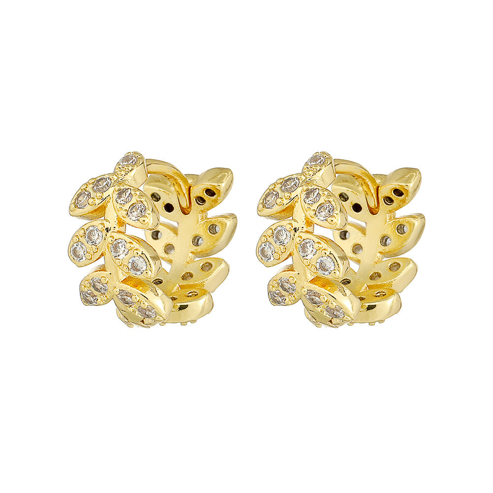 Boucles d'oreilles en or 18 carats plaqué cuivre à la mode, géométriques