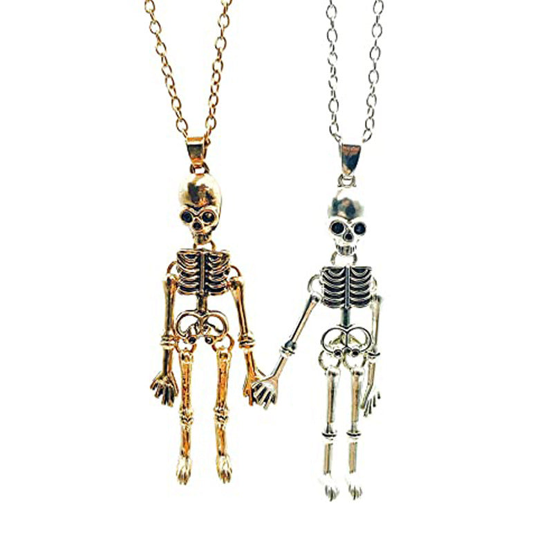 Collier fantôme crâne vintage main dans la main
