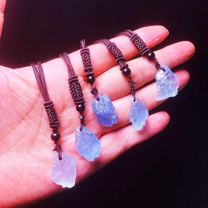 Natural Aquamarine Rough Stone Pendant