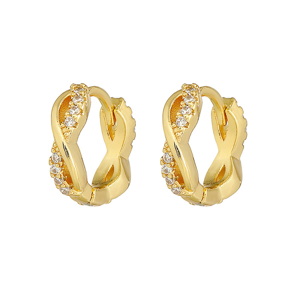 Boucles d'oreilles en or 18 carats plaqué cuivre à la mode, géométriques
