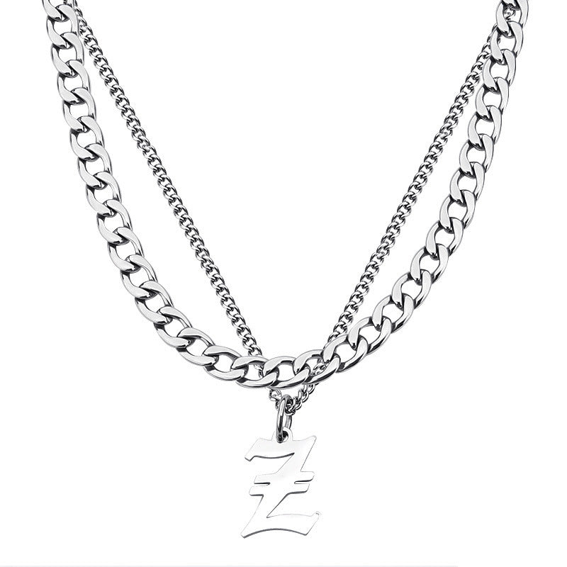 Ins Style Letter Necklace Titanium Steel