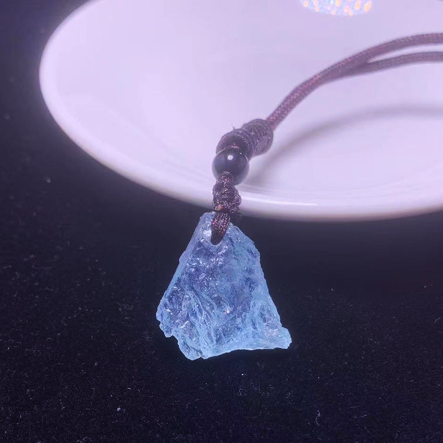 Natural Aquamarine Rough Stone Pendant