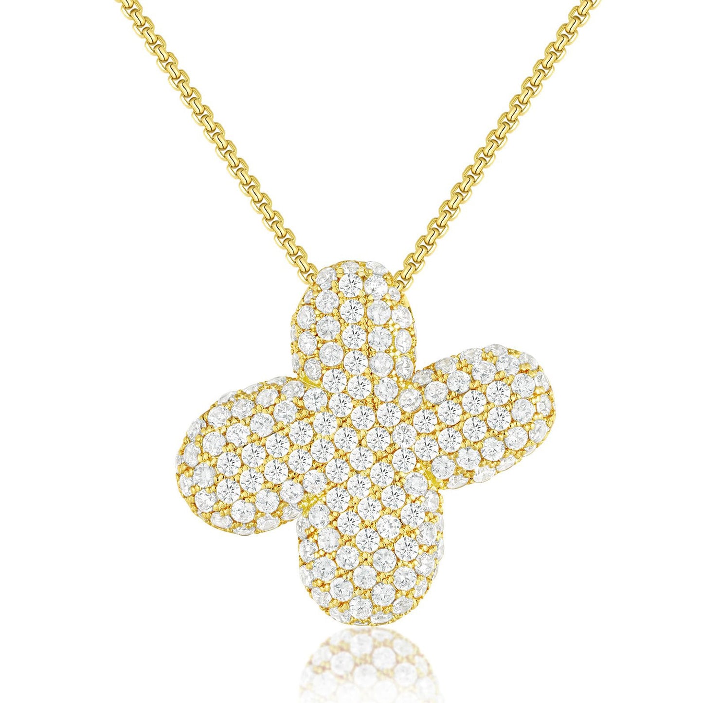 All-matching 26 English Letters Pendant Necklace Female Inlaid Zircon Chubby Balloon Letters