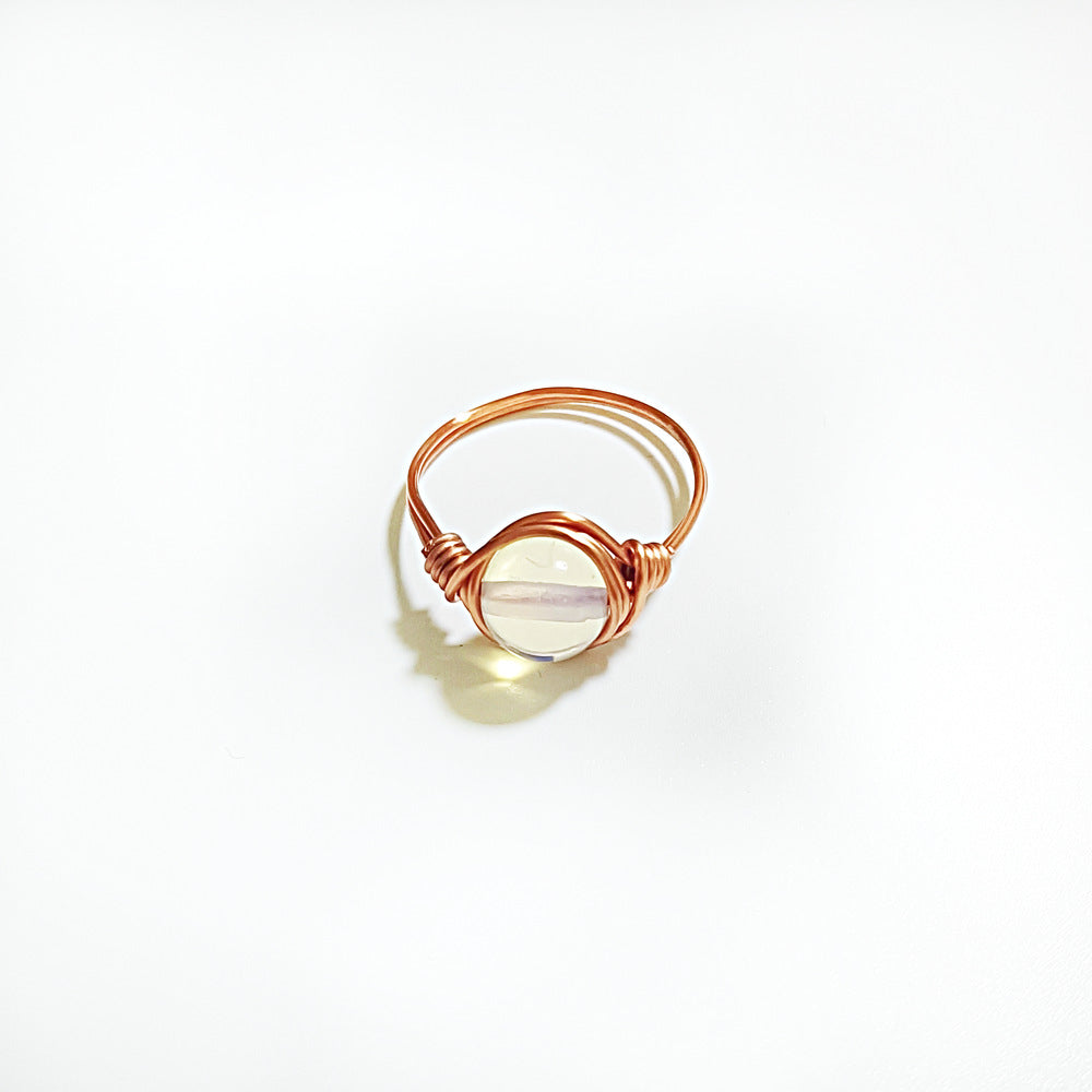 Bague d'améthyste en agate simple et naturelle à la mode