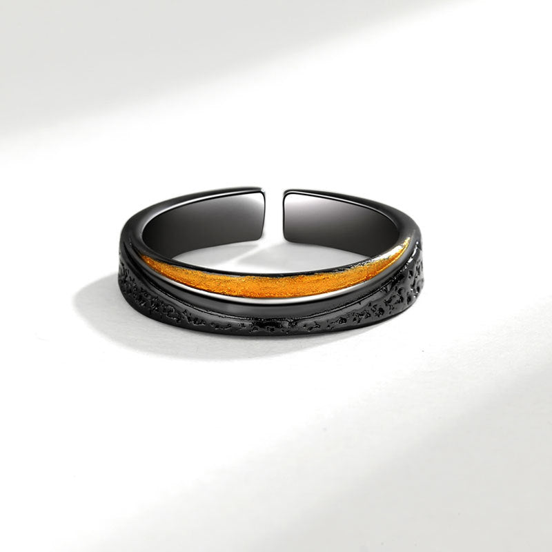 Anillo chapado en oro negro para hombre