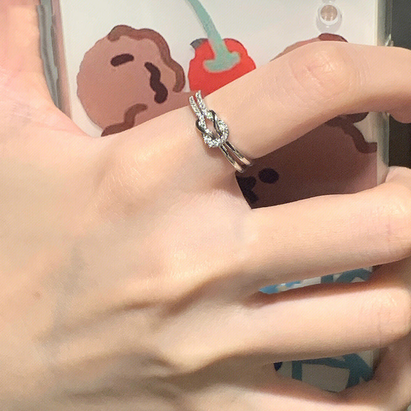 Anillo de lazo de estilo coreano para mujer