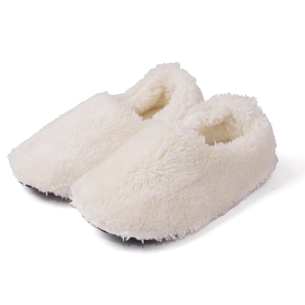 Couple bottes hautes en molleton de corail, chaussures d'intérieur en coton pour la maison