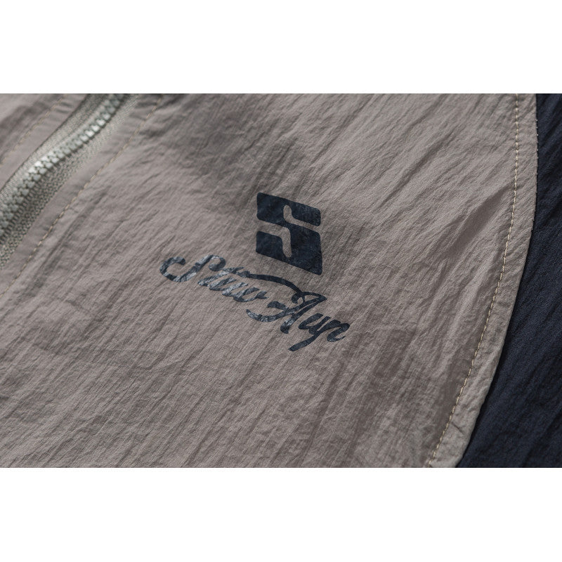 New Patchwork Printing Color Contrast Hooded Loose Sun-proof Clothes