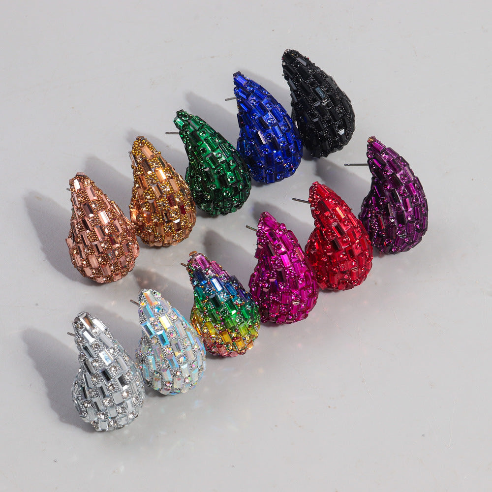 Boucles d'oreilles à tige en métal tendance et entièrement bijoux
