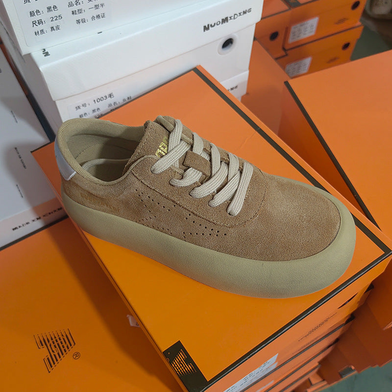 Laine épaisse chaussures chaudes en laine d'agneau femmes en cuir véritable