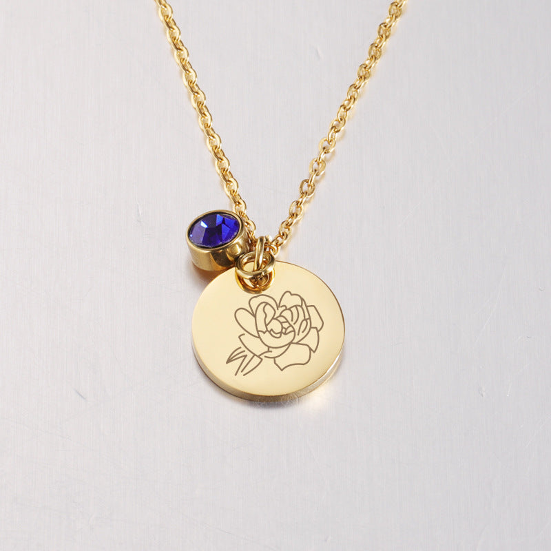 BirthdayNecklace Stainless Steel Necklace All-match Clavicle Chain