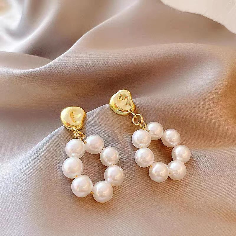 Petites boucles d'oreilles coréennes exquises, style froid