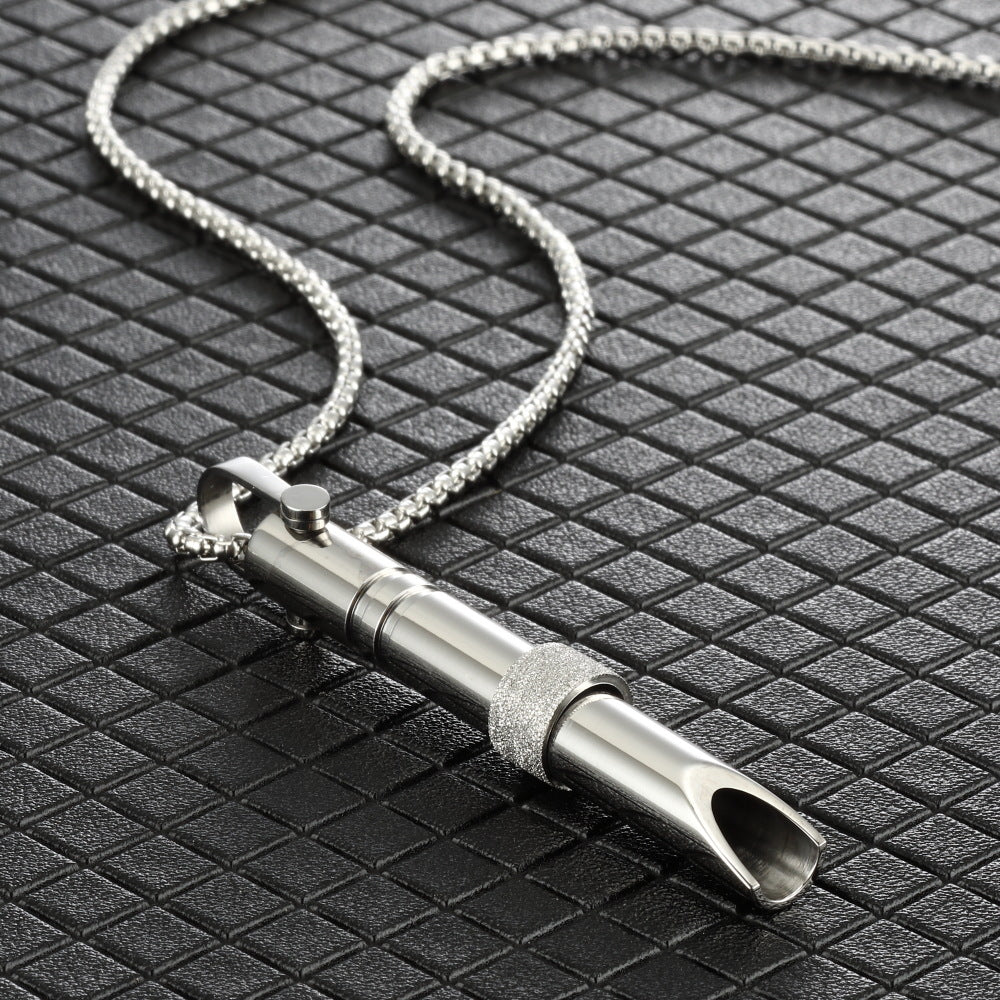 Collar de respiración de acero inoxidable para parejas, colgante para aliviar la ansiedad, estrés, ataque de pánico, meditación