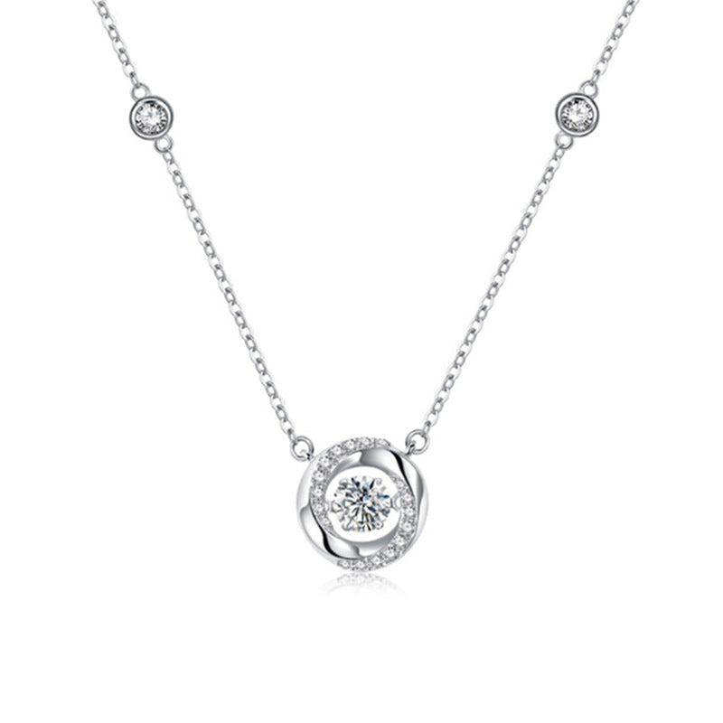 Collier intelligent en argent sterling 925 Mobius de trois secondes pour femme