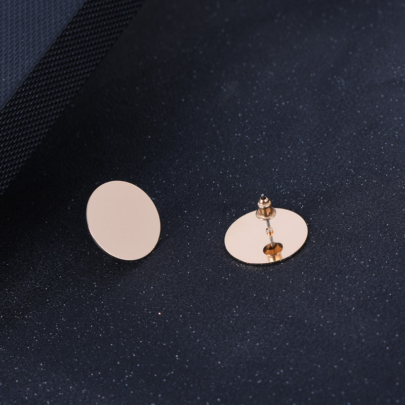 Boucles d'oreilles rondes simples et élégantes, clous d'oreilles, personnalité de la mode, boucles d'oreilles brillantes et élégantes pour femmes