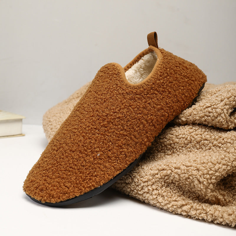 Winter Plain Home Indoor Cotton Slippers Confinement Soft Bottom