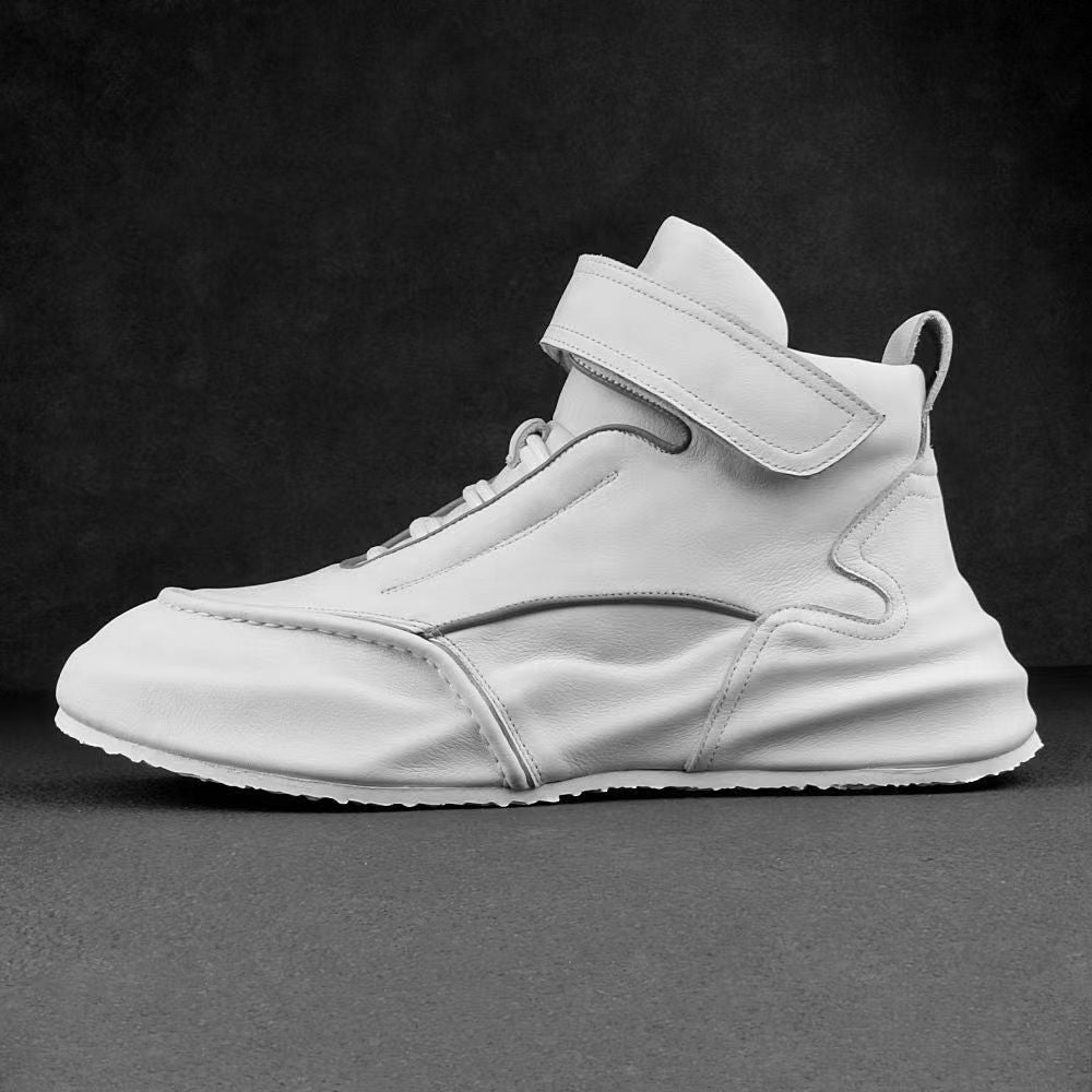 Zapatos de cuero de ocio cálidos con forro polar deportivos versátiles para hombre