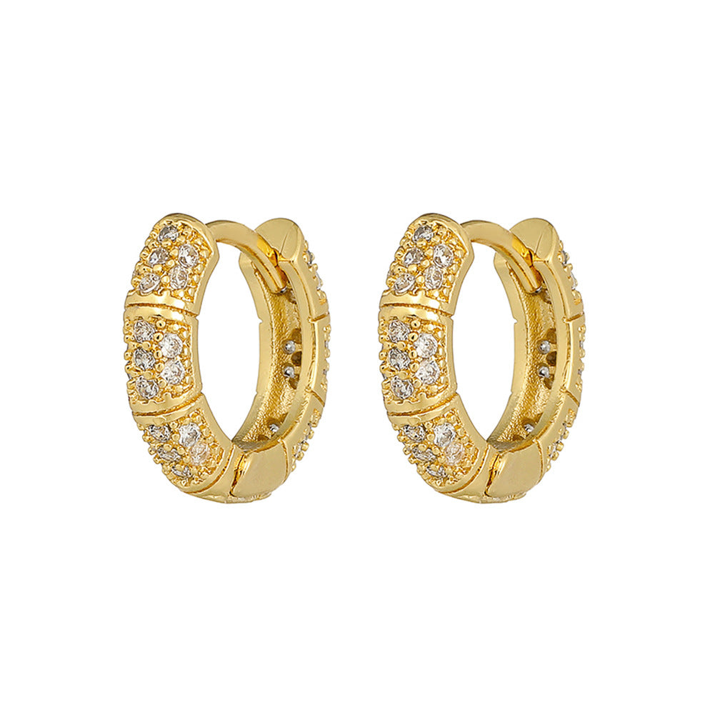 Boucles d'oreilles en or 18 carats plaqué cuivre à la mode, géométriques