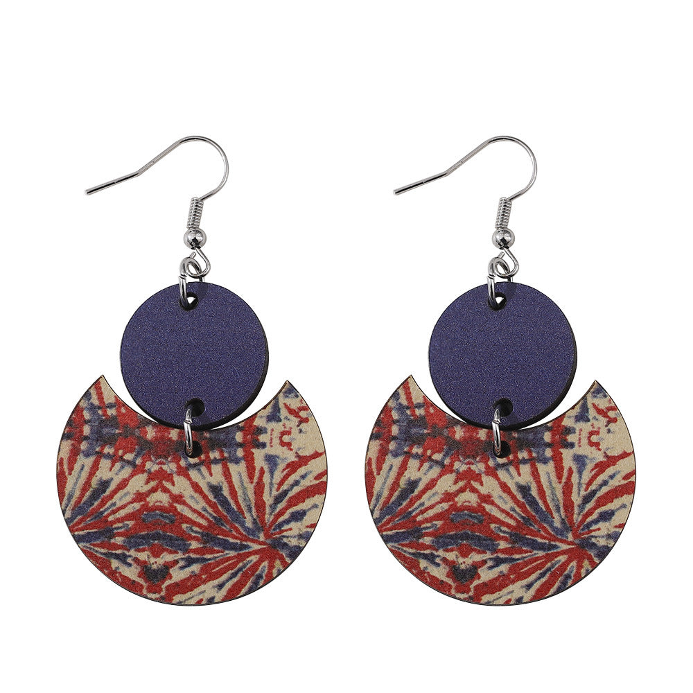 Pendientes Personalizados De Rayas Estrella De Cinco Puntas Doble Redonda