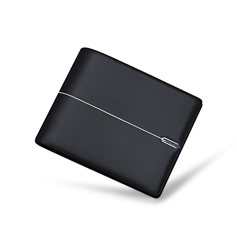 Portefeuille Homme Business Cuir De Vache Mode Noir