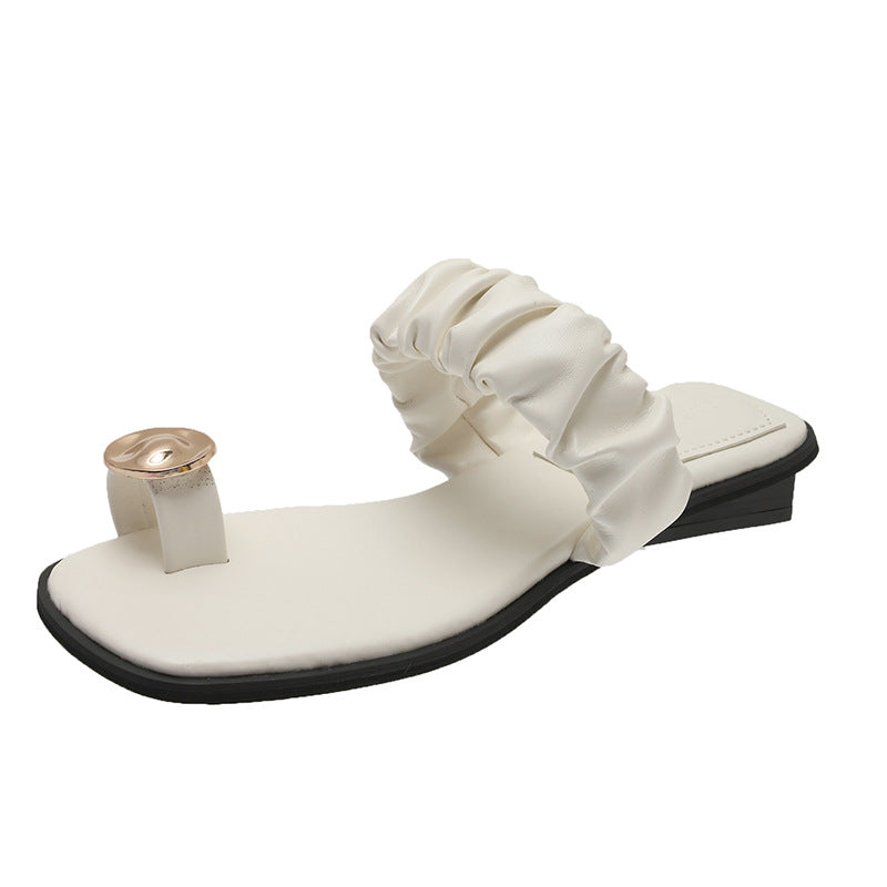 Zapatillas de plataforma con zapatos de playa Muffin de cabeza cuadrada