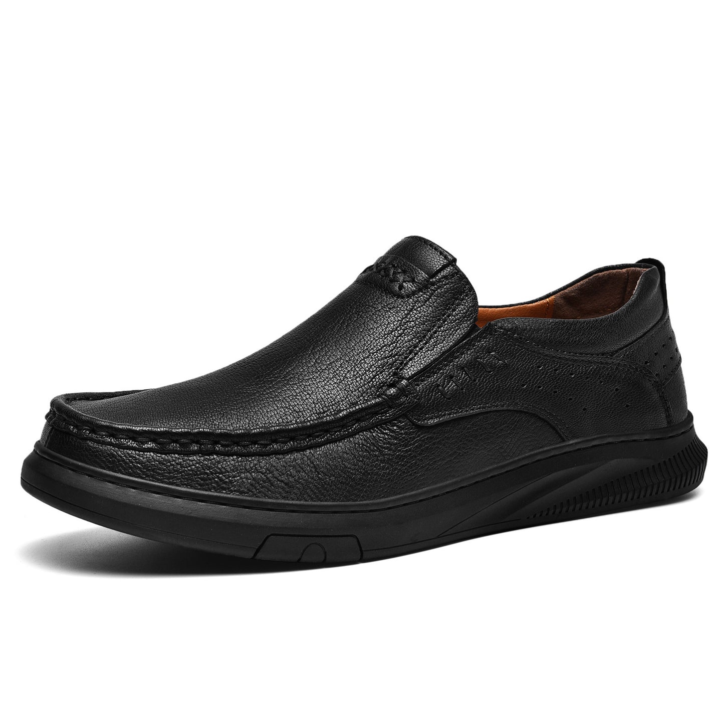 Chaussures à enfiler en cuir de vache pour hommes, couche supérieure