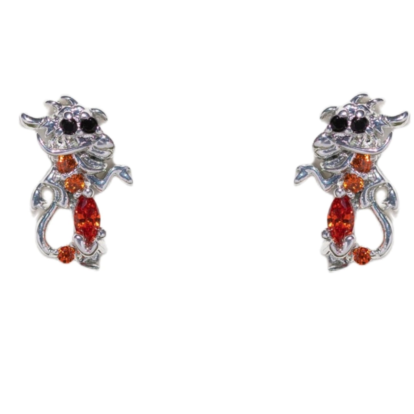 Creative Cartoon Character Micro-inlaid Color Zircon Animal Stud Earrings