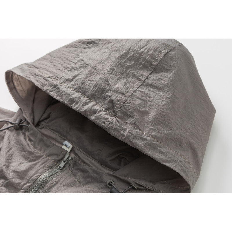 New Patchwork Printing Color Contrast Hooded Loose Sun-proof Clothes