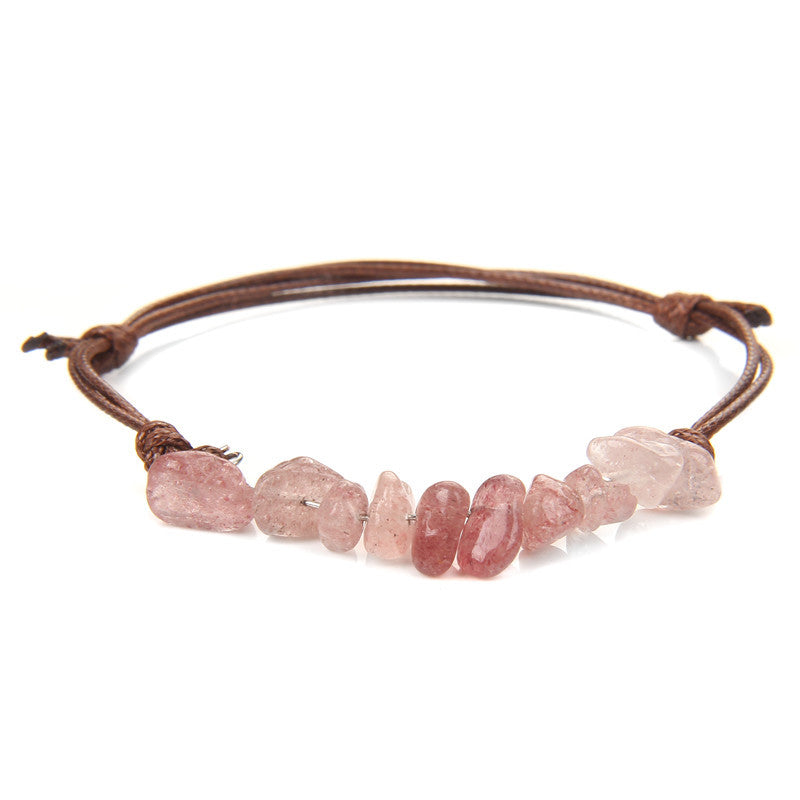 Bracelet tissé en corde de cuir pour femme