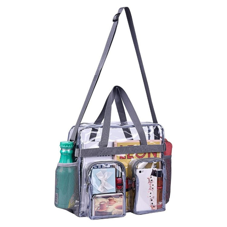Outdoor Portable Multiple External Pockets PVC Transparent Handbag