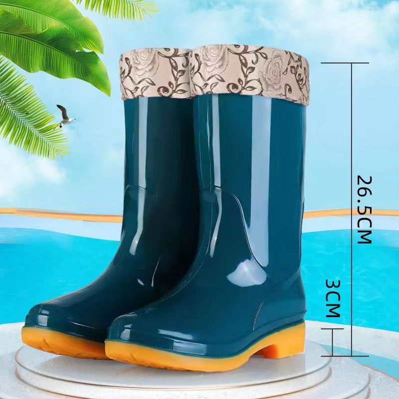 Botas de lluvia acolchadas de algodón y terciopelo antideslizantes a la moda para hombre