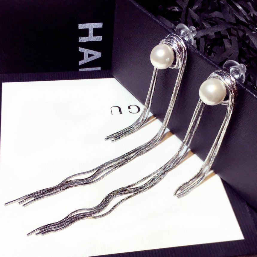Boucles d'oreilles à pampilles en perles pour femmes