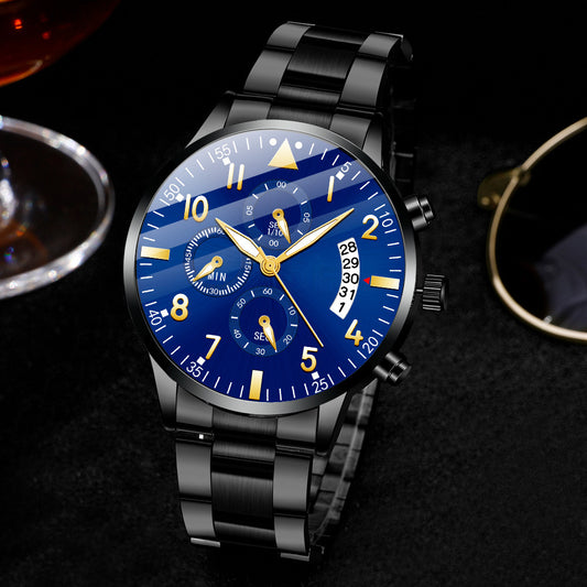 Moda masculina de acero inoxidable con puntero luminoso.