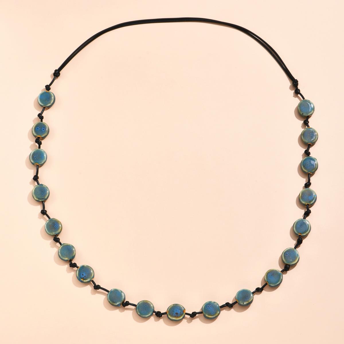 Simple Flat Beads Long Necklace For Women