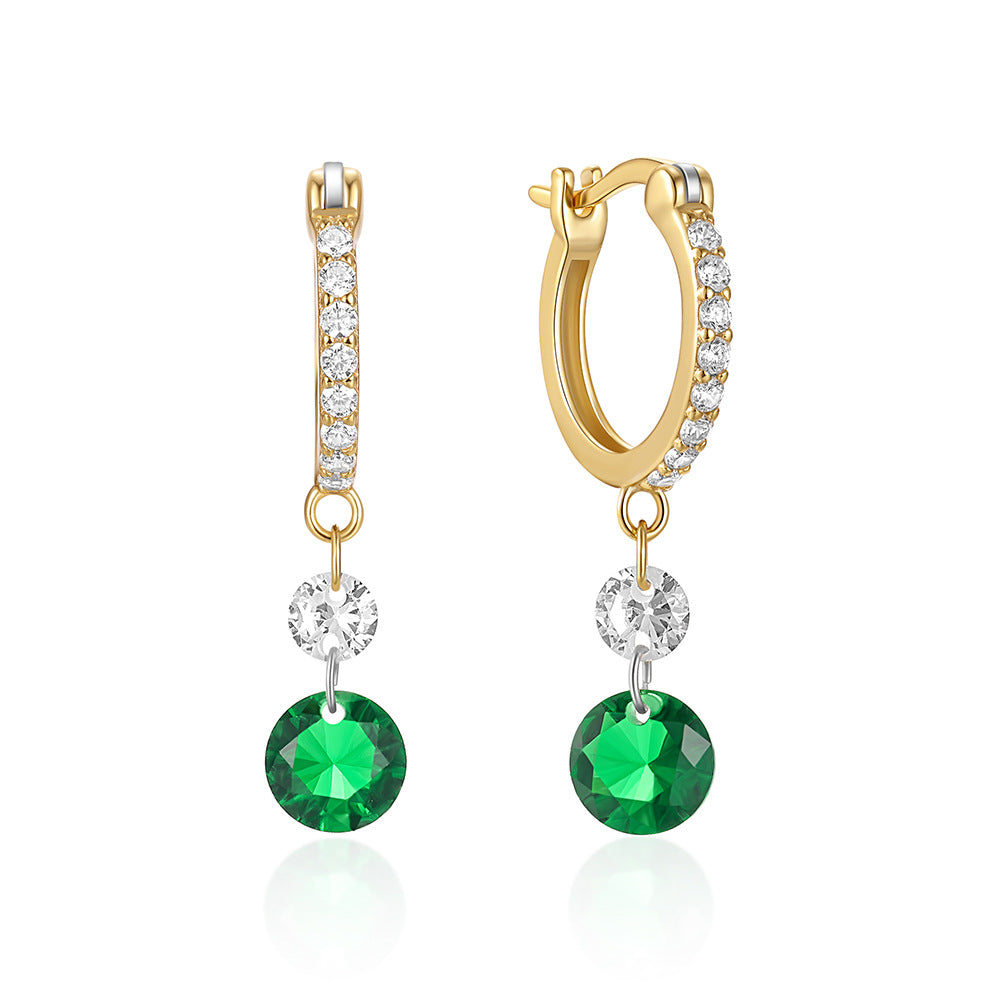 Boucles d'oreilles émeraude en Zircon décontractées pour femmes